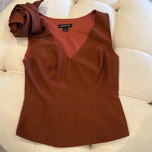 Something Navy Rust Rosette Top